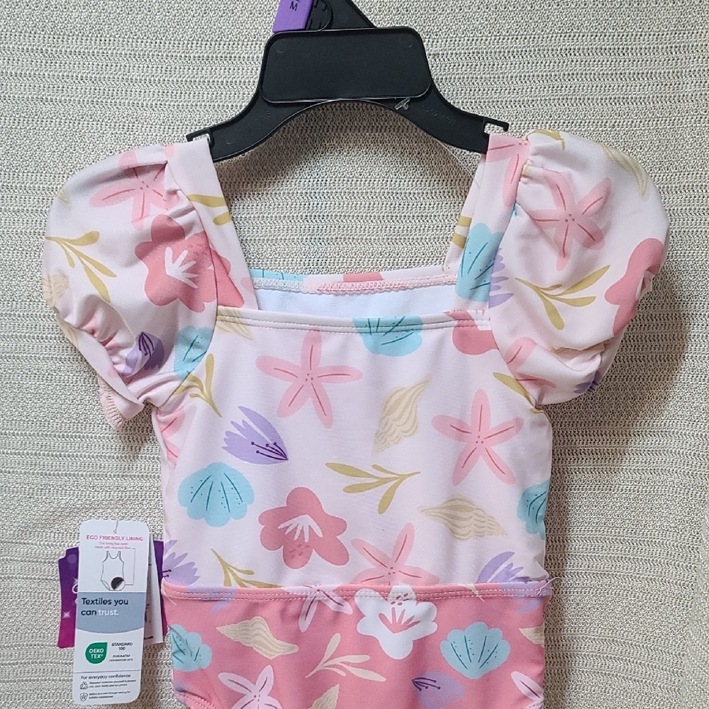 Pink Floral Kids Swimsuit - Picture 3 of 11